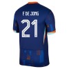 Camisola Holanda Frenkie de Jong 21 Homen Equipamento 2ª Euro 2024